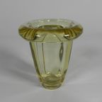 Art Deco Vaas Dik Glas Met Omgeslagen Rand, Jaren 30, Daum thumbnail 4