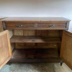 Vintage Houten Commode Met Terrakleurig Marmeren Blad thumbnail 22