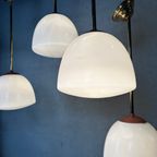 3 X Art Deco Klooster-/schoollampen – Opaline En Messing thumbnail 5