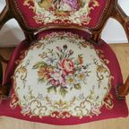 Set Brocante Vintage Franse Louis Xv Stoeltjes, Fauteuils Set Prijs thumbnail 8