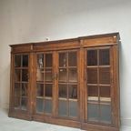 Antieke Vintage Vitrine Kast Boekenkast Servieskast thumbnail 2