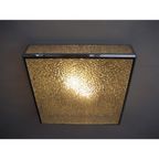 Vintage Plafondlamp, Plafonniere Met Kunststof Platen In Verchroomde Profielen, 71 X 71 Cm, Jaren thumbnail 9