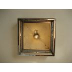 Vintage Plafondlamp, Plafonnière Met Kunststof Platen In Verchroomde Profielen 46 X 46 Cm, Jaren thumbnail 16