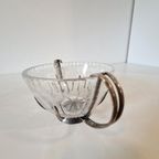Antieke Kristal Met Zilver Suikerpot Schaal thumbnail 5