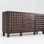 Brutalist Spanish Carved Sideboard Credenza thumbnail 8