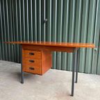Vintage Teak Bureau Met Verlengbaar Blad Van Hmf thumbnail 13