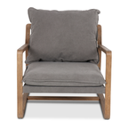 Prachtige Wabisabi Lounge Stoel Charles Canvas Grey thumbnail 5