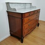 Vintage Frans Dressoir Commode, Ladekast Badkamermeubelmet Marmer Blad 311 thumbnail 10