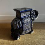 Xl Keramiek Olifant Plantentafel Kruk Stool Vintage thumbnail 3