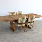 Brutalist Eettafel | Vintage Tafel | Eiken | Verlengbaar (2) thumbnail 11
