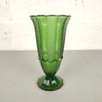 Donkergroene Art Deco Persglas Vaas thumbnail 4