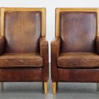 Geweldige Complete Set Schapenleren Art Deco Design 2 Zits Bank En 2 Fauteuils thumbnail 22