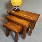 3x Brutalist Nesting Tables – Oak thumbnail 8
