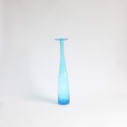 Blue Bubble Glass Bottle Vase 1950S 1960S thumbnail 4