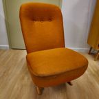 Vintage Theo Ruth Congo Fauteuil Stoel Oranje thumbnail 10