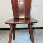 4 Vintage Houten Eet-Stoelen Uit De Jaren 50S/60S thumbnail 11