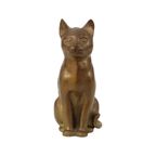 Vintage Katten Beeld Brons Sculptuur Poes Decoratief 24cm thumbnail 7