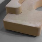 Mid-Century 'Lara' Zitbank Sofa In Beige Fluweel Door Roberto Pamio, 1958 thumbnail 3