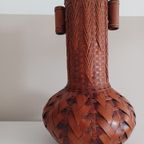Handgeweven Japanse Vaas. Bamboe. Vintage. Ikebana. thumbnail 2