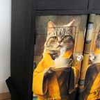 Zwart Brocante Kastje “katten In Gele Badjas” thumbnail 3