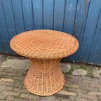 Rotan Ronde Salontafel , Jaren 70 thumbnail 7