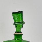 Empoli - Italy, 1960’S - Green Glass - Comical Car Decorative Bottle With Man In Hat As Top thumbnail 9
