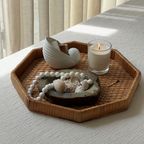 Vintage Octagonal Bamboo Tray thumbnail 4