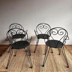 4 Franse Tuinstoelen Terras Brocante Vintage thumbnail 13