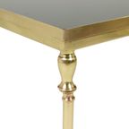 Vintage Messing Koperen Salontafel Bijzettafel Rookglas Spiegel Blad Design Frankrijk thumbnail 11