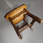4 X Brutalist Oak Dining Chairs / 60's thumbnail 5