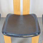 4 Vintage Beuken Leer Eetkamerstoelen Pietro Costantini Ello thumbnail 9