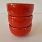 Set 3 Oranje Keramieke Schaaltjes Jaren 70 Tapas Schaal thumbnail 2