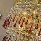 Xxl Murano Teardrop Kroonluchter Hanglamp Vintage Goud Frame thumbnail 10