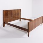 Italian Mid-Century Carved Wood Double Bed Frame, 1950’S thumbnail 2