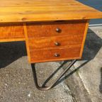 Jaren 60 Design Bureau Met Stalen Onderstel Werktafel thumbnail 5