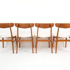 4 Vintage Deense Farstrup Stoelen Nieuw Gestoffeerd Pluche thumbnail 8