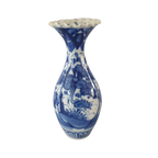 Japanse Blauw Wit Arita Imari Vazen Antiek thumbnail 4