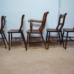 Antieke Engelse Windsor Oxford Eetkamerstoelen, Set Van 5 thumbnail 18