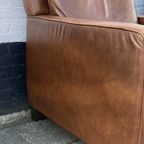 Strakke Leren Fauteuil In Nette Staat, Art Deco Stijl,75 Cm Hoog Achterkant thumbnail 16