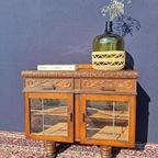 Vintage Dressoir In Art Deco Style, Buffet Kast Met Vitrine thumbnail 16