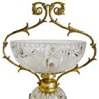 Vintage Rococo Kristal Messing Hollywood Regency Bonbonschaal thumbnail 3