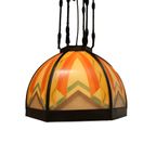 Grote Art Deco Antieke Amsterdamse School Hanglamp, Jaren '20 thumbnail 3