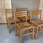 4x Vintage Stoel Met Rieten Zitting, Reliving thumbnail 11