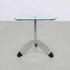 Postmoderne Bijzettafel Metaal & Glas, 1980S thumbnail 5