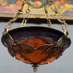 Prachtige Gesigneerde Art Deco Hanglamp "Noverdy France". thumbnail 3