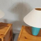 Set Van 2 Vintage Klassieke Tafellampen, Blauw / Turkoois thumbnail 6