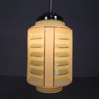 Art Deco Hanglamp Met Glazen Lampion Kap, Jaren 30 thumbnail 11