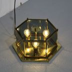 Vintage Lamp Brumberg - Messing, Rookglas Jaren '70 | 01190 thumbnail 9