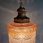 Grote Hanglamp Van Glas En Messing, Type Lantaarn, 1960 thumbnail 3