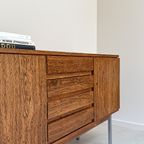 Vintage Palissander Dressoir / Sideboard Met 3 Deurtjes En 4 Lades thumbnail 4